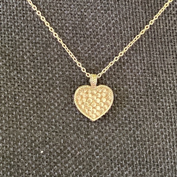 Anna Beck Reversible Silver Gold Heart Pendant on Silver Chain Necklace New - Picture 13 of 14